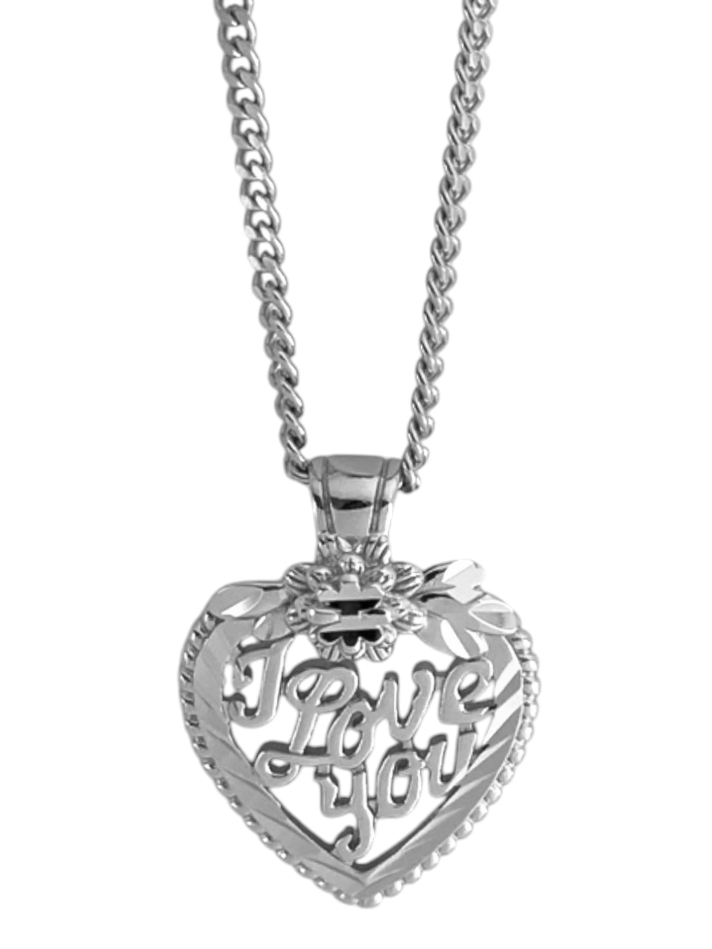 SPARROW dainty heart necklace with "I Love You" engraving, romantic jewelry gift for her, gold love necklace, anniversary, birthday, Valentine's Day gift, unique jewelry