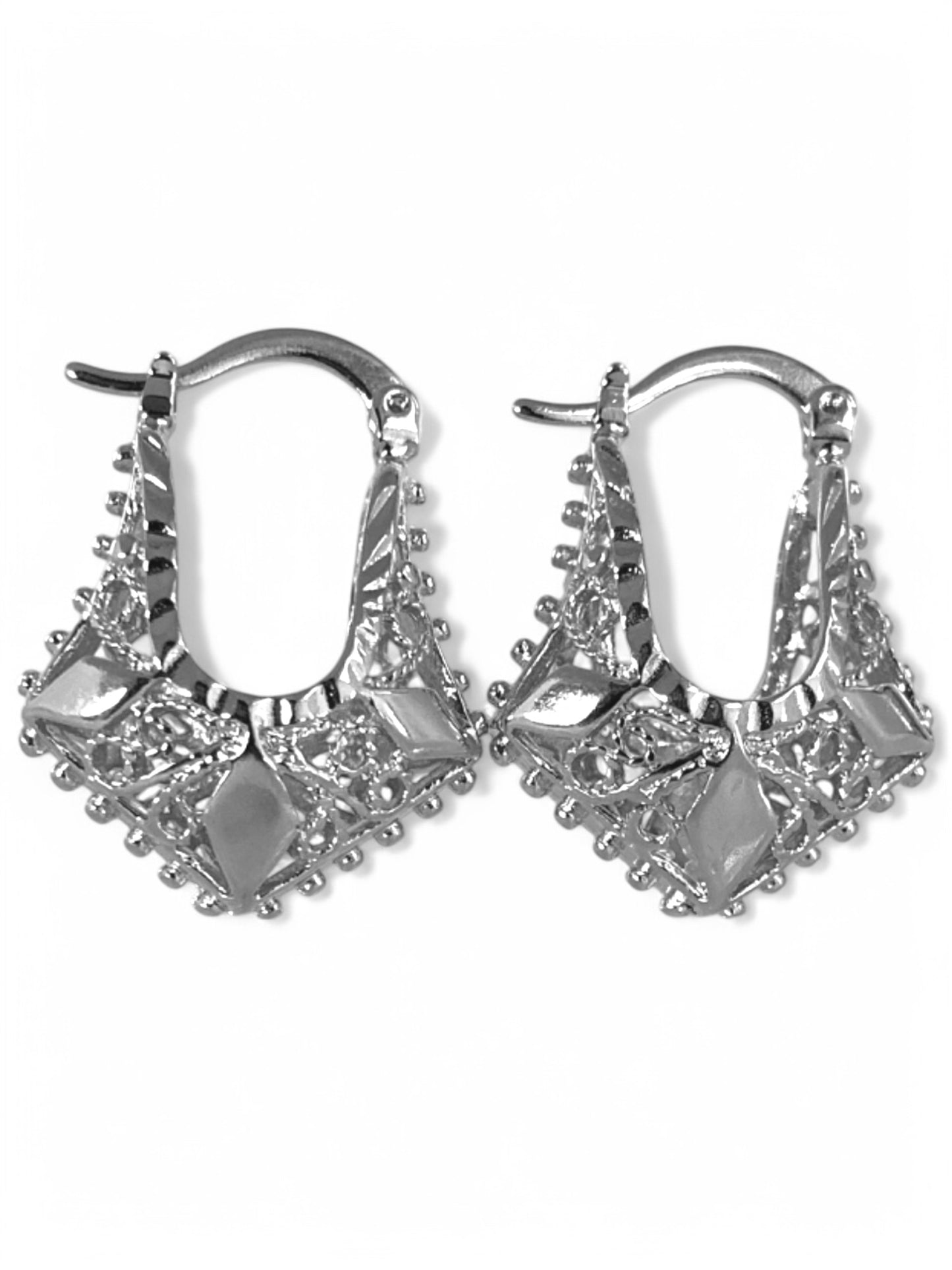 SPARROW boho basket style hoop earrings with filigree detail, trendy bohemian jewelry for women, perfect gift for her, fashion accessories for her, unique earrings gift idea