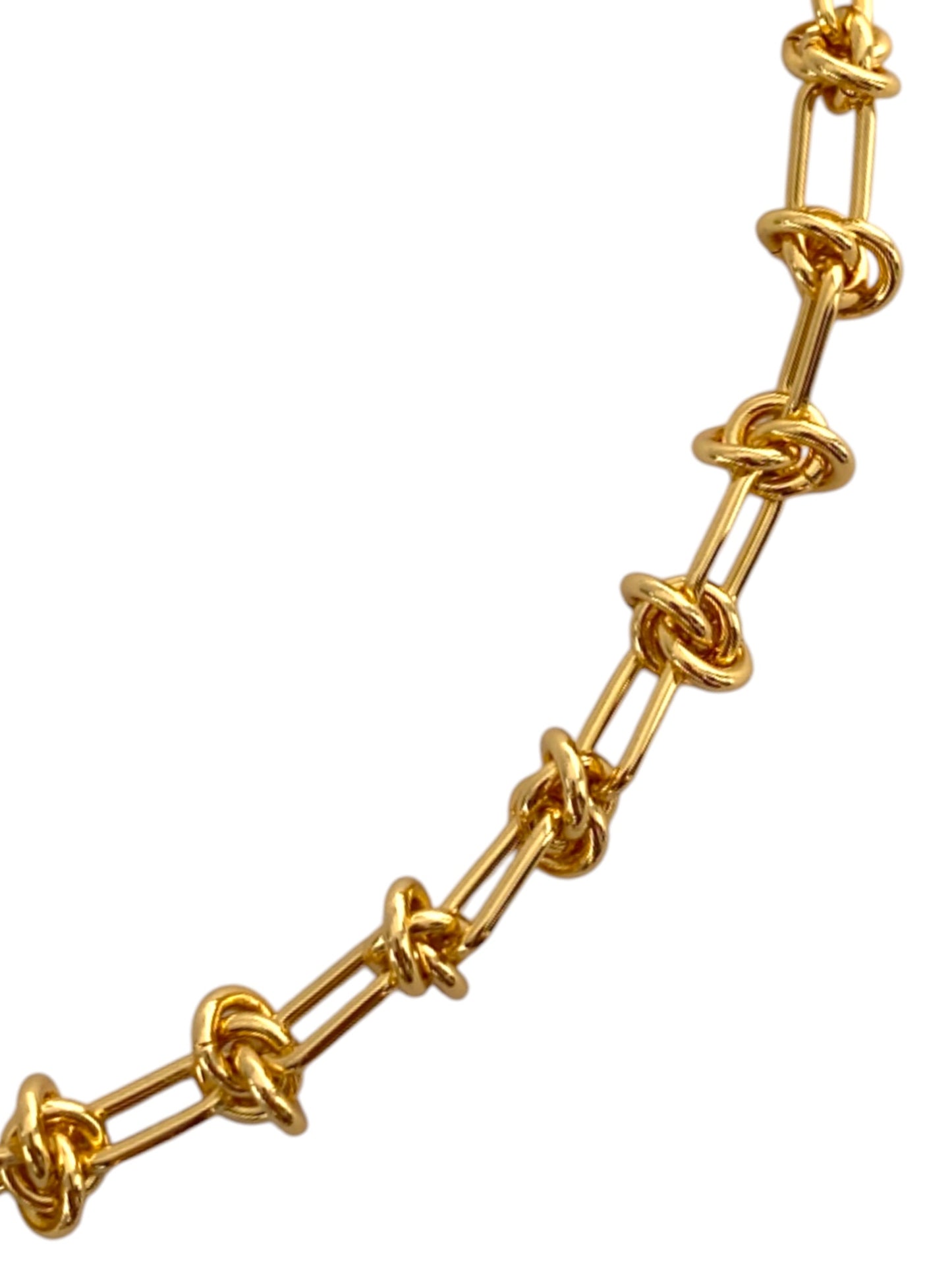 SPARROW 24K gold-plated brass bracelet, knot design chain links, unisex edgy fashion jewelry, punk gothic alternative bracelet, bold accessory for men, gold bracelet for men