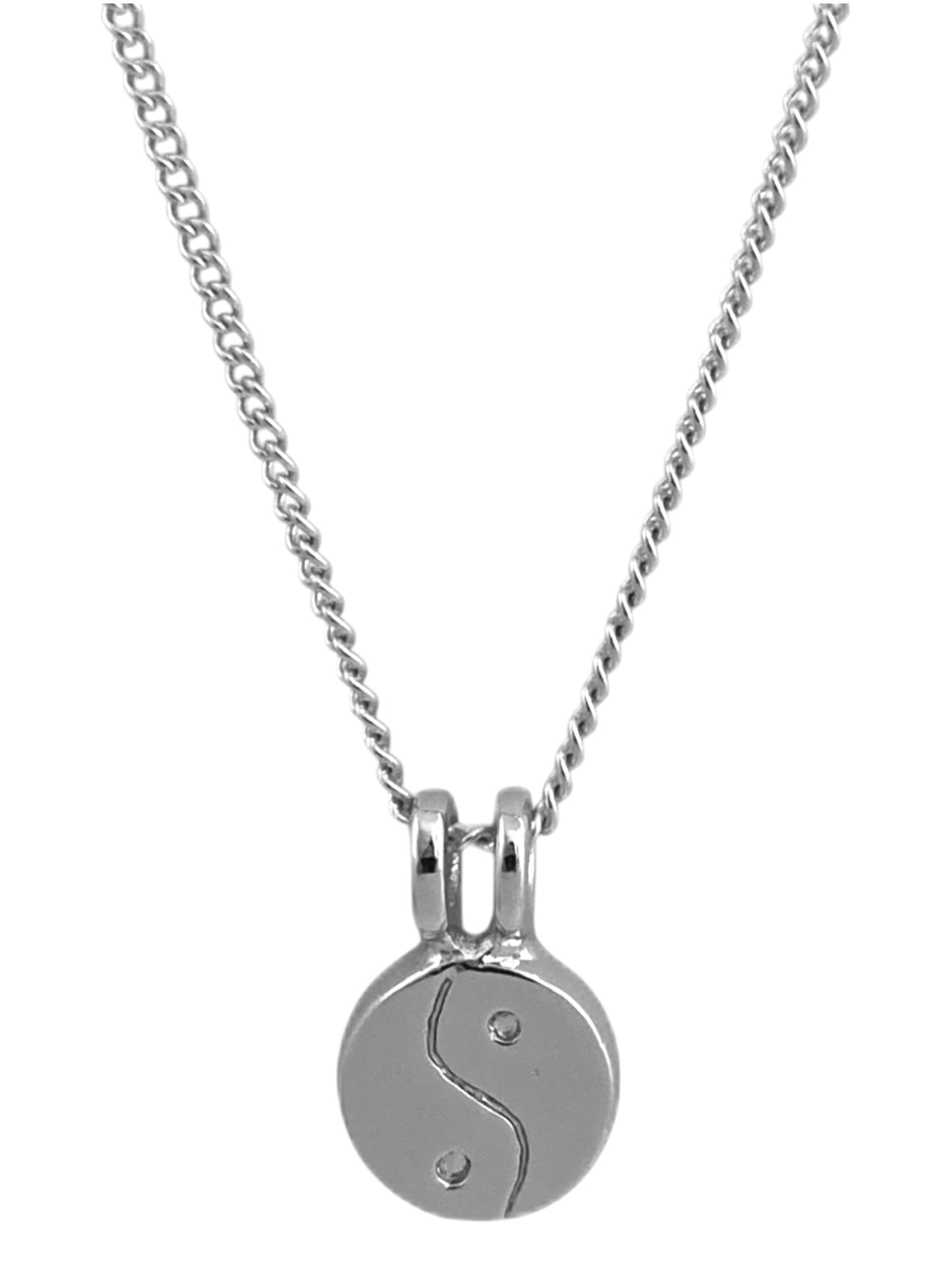 SPARROW small peace charm pendant on a dainty chain, minimalist unisex necklace, simple and elegant design, perfect for layering or stacking, trendy jewelry for men and women