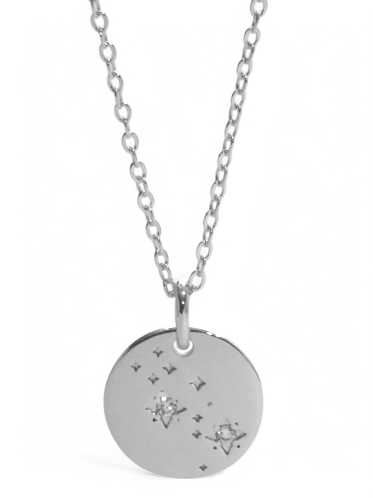 SPARROW unisex Taurus constellation pendant necklace, CZ stones on coin medallion, zodiac jewelry, minimalist coin pendant, unique gift for men and women, personalized jewelry