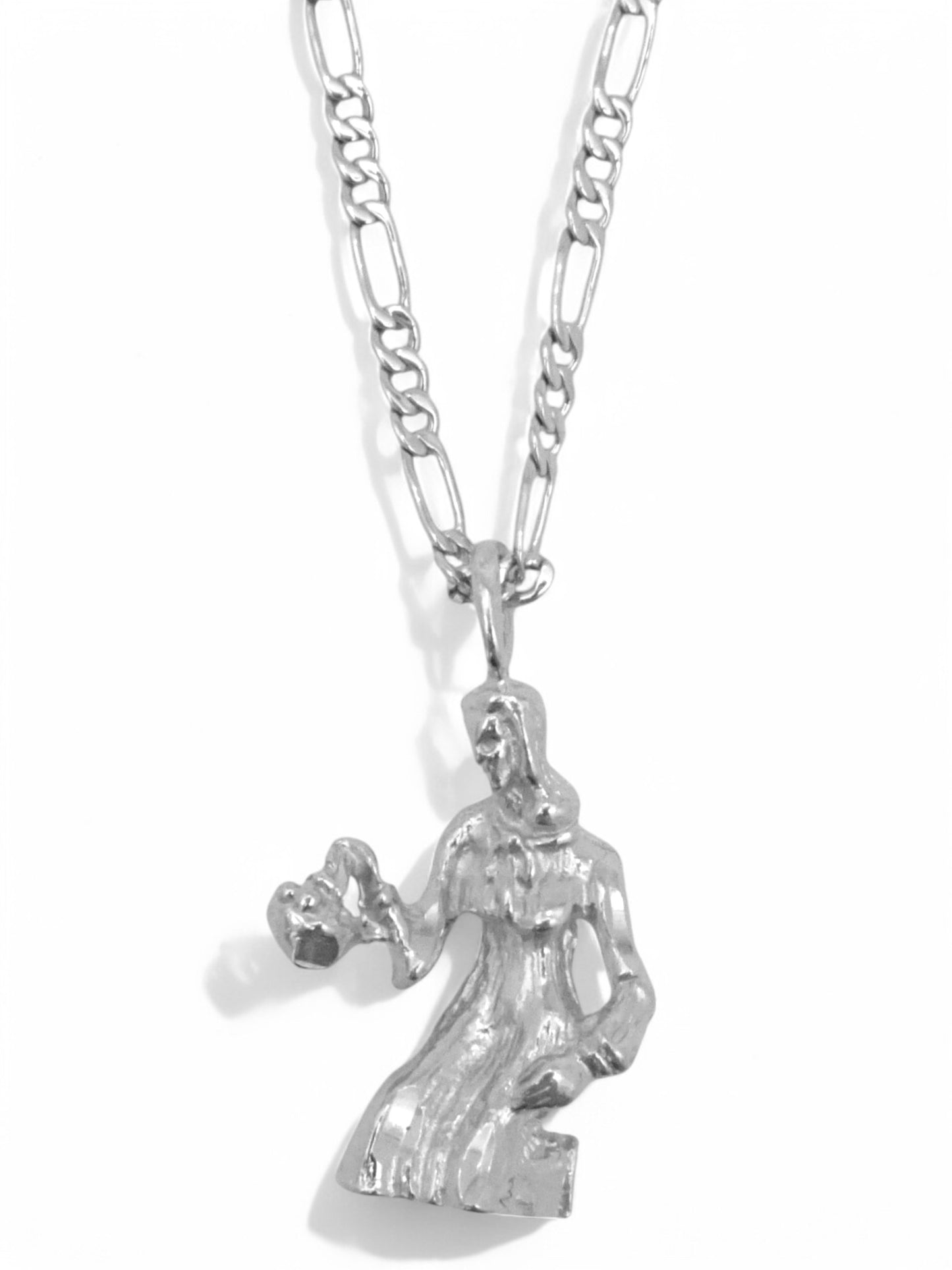 SPARROW unisex Virgo zodiac charm pendant necklace, small astrology charm for men and women, minimalist Virgo jewelry, trendy zodiac necklace gift, gold and silver astrology jewelry