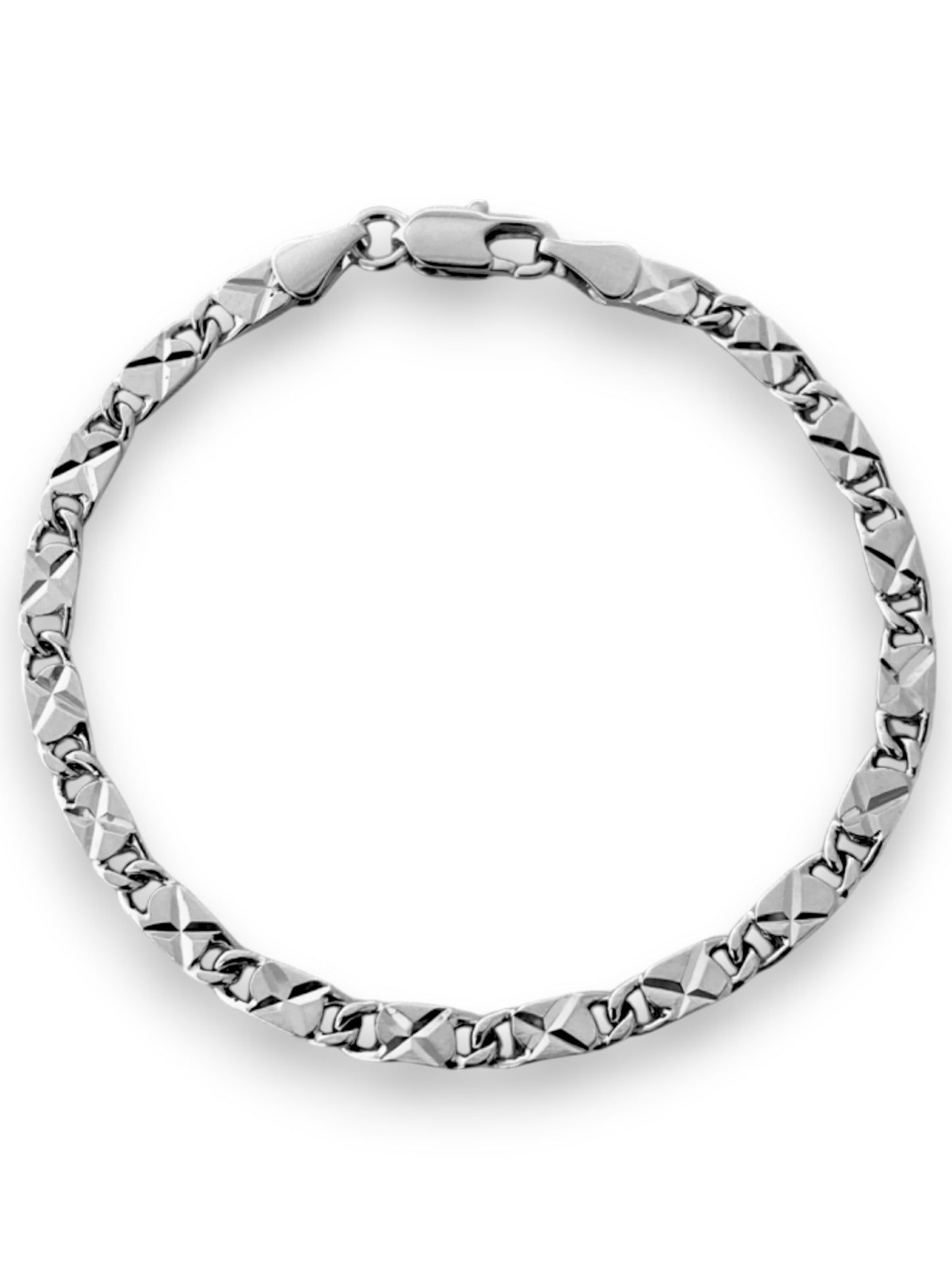 SPARROW simple chain bracelet with diamond-cut etched starburst design, unisex fashion jewelry, minimalist bracelet for men and women, versatile accessory with unique star pattern