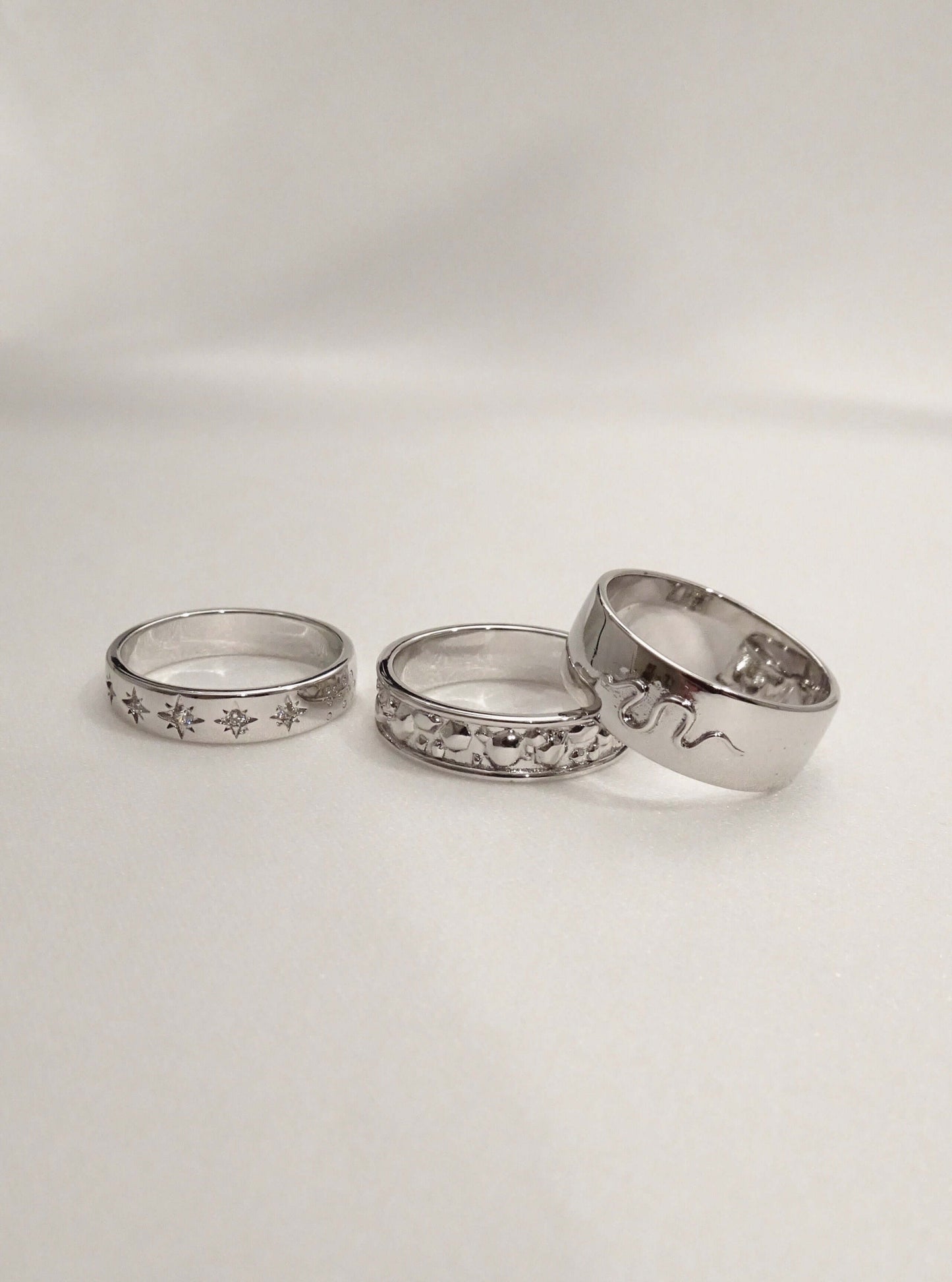 SPARROW nugget ring for women, bold stacking band, trendy layering ring, vintage-inspired textured ring, statement fashion jewelry, gold & silver options