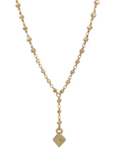 Load image into Gallery viewer, Lariate necklace, lariat necklace gold, larlat necklace layering, rosary necklace, rosary necklace men, rosary necklace gold, layering necklaces, Vanessa Mooney amparo necklace gold, Vanessa Mooney Rosary 
