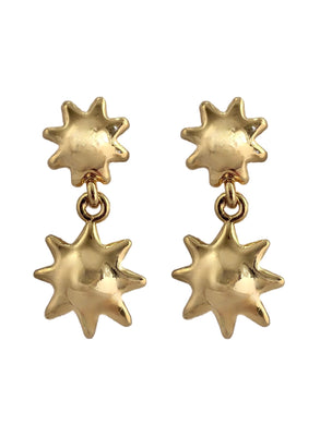 Sun earrings, Sun earrings Gold, star earrings, star earrings gold