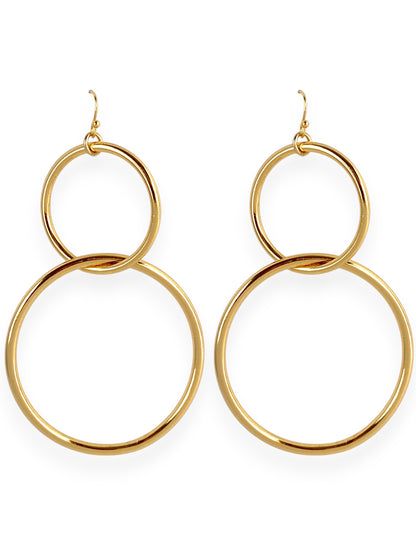 SPARROW everyday interlocking loop hoop earrings, minimalist gold jewelry for women, versatile fashion accessories, perfect for daily wear, simple yet elegant hoop earrings for all occasions