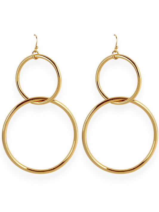 SPARROW everyday interlocking loop hoop earrings, minimalist gold jewelry for women, versatile fashion accessories, perfect for daily wear, simple yet elegant hoop earrings for all occasions