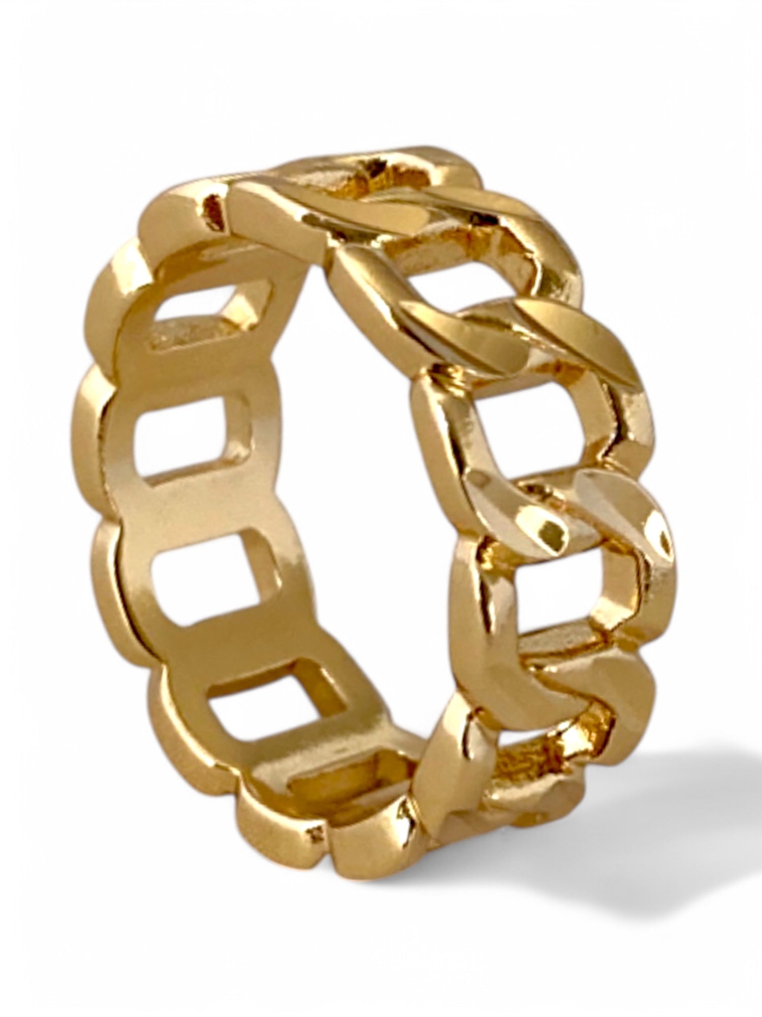 SPARROW unisex chain link ring, bold statement jewelry, trendy fashion ring, minimalist design, stackable ring for men and women, Vanessa Mooney The Chain Link Ring, Child of Wild Jada Link Ring