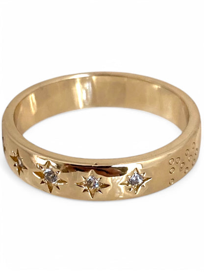 SPARROW starburst stacking ring, trendy minimalist ring, celestial jewelry, layering ring for women, dainty star ring, fashion jewelry, Child of Wild Stellium Ring