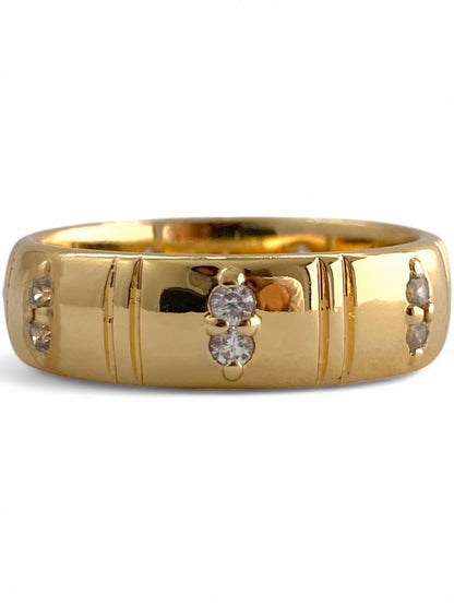 SPARROW Soprano band ring with CZ stones, unisex stackable layering ring for everyday wear. Trendy minimalist jewelry, statement fashion ring, perfect gift for him & her, Child of Wild Soprano Ring 