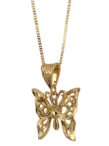 SPARROW butterfly charm pendant necklace, bold and whimsical design, statement jewelry for layering, Gifts for Her Birthday, Anniversary, Valentine's Day, Gold Jewelry, Silver Jewelry, Jewelry for Women, Trendy Jewelry