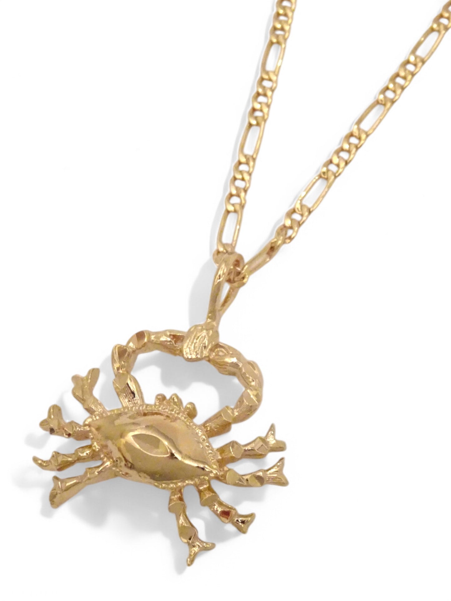 SPARROW unisex Cancer zodiac charm pendant necklace, small astrology charm for men and women, minimalist zodiac jewelry, trendy Cancer jewelry gift, gold and silver astrology necklace