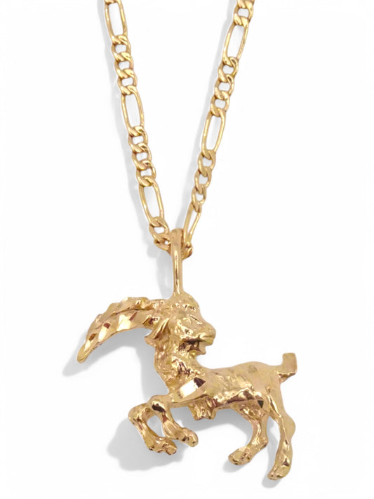 SPARROW unisex Capricorn zodiac charm pendant necklace, small astrology charm for men and women, minimalist zodiac jewelry, trendy astrology jewelry gift
