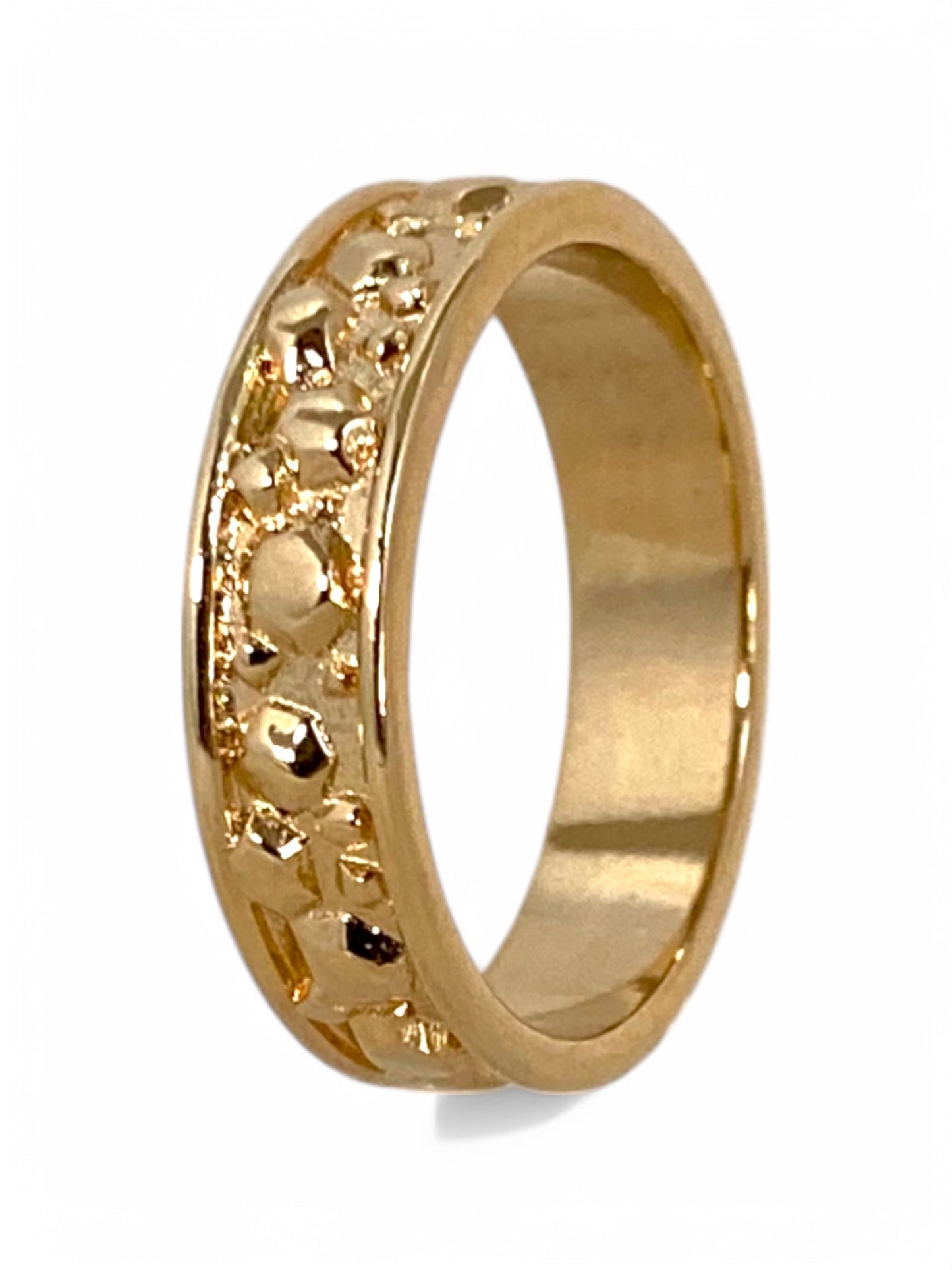 SPARROW nugget ring for women, bold stacking band, trendy layering ring, vintage-inspired textured ring, statement fashion jewelry, gold & silver options