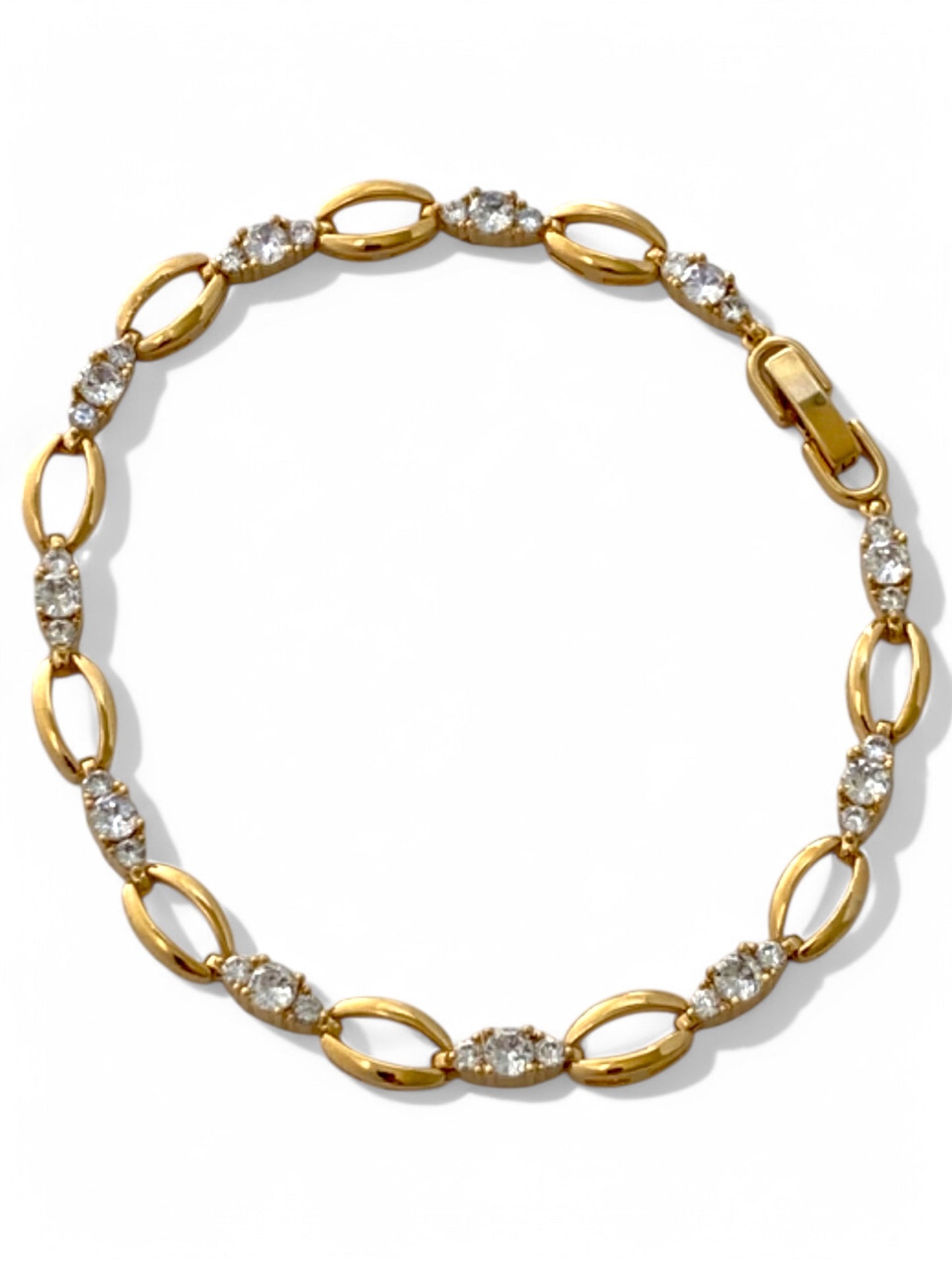 SPARROW basic tennis bracelet with CZ stones and link design, timeless fashion jewelry for women, elegant stacking bracelet