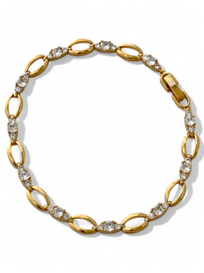 SPARROW basic tennis bracelet with CZ stones and link design, timeless fashion jewelry for women, elegant stacking bracelet