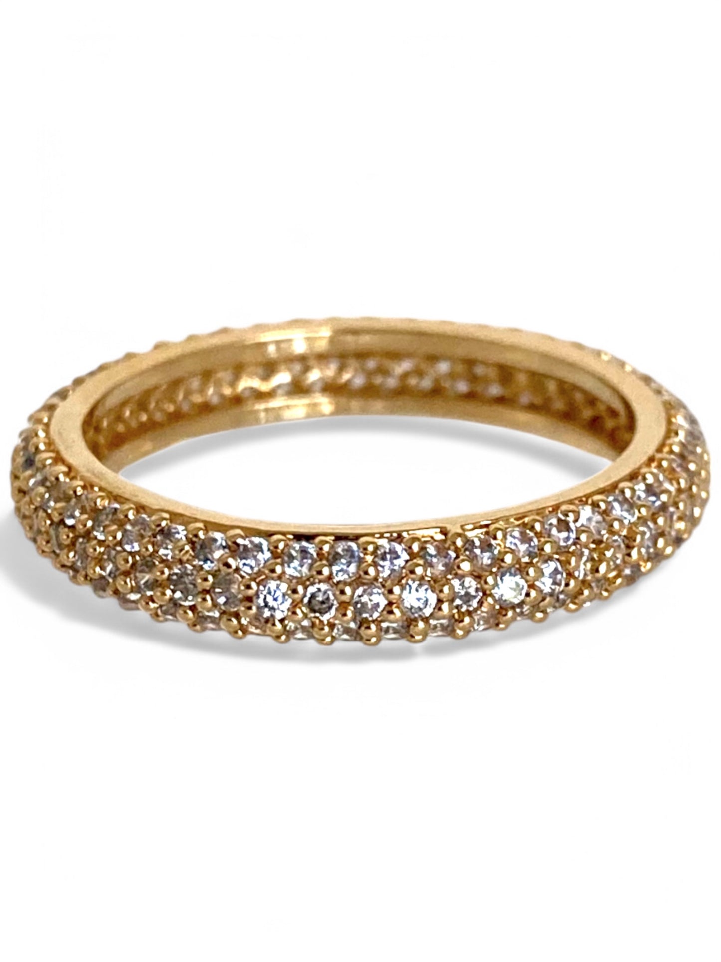 SPARROW micro pave infinity ring with CZ stones, dainty stackable ring for layering. Trendy minimalist jewelry, elegant statement ring, gifts for her, fashion jewelry.