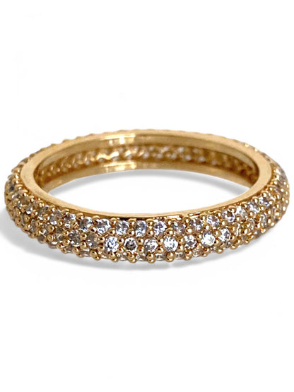 SPARROW micro pave infinity ring with CZ stones, dainty stackable ring for layering. Trendy minimalist jewelry, elegant statement ring, gifts for her, fashion jewelry.