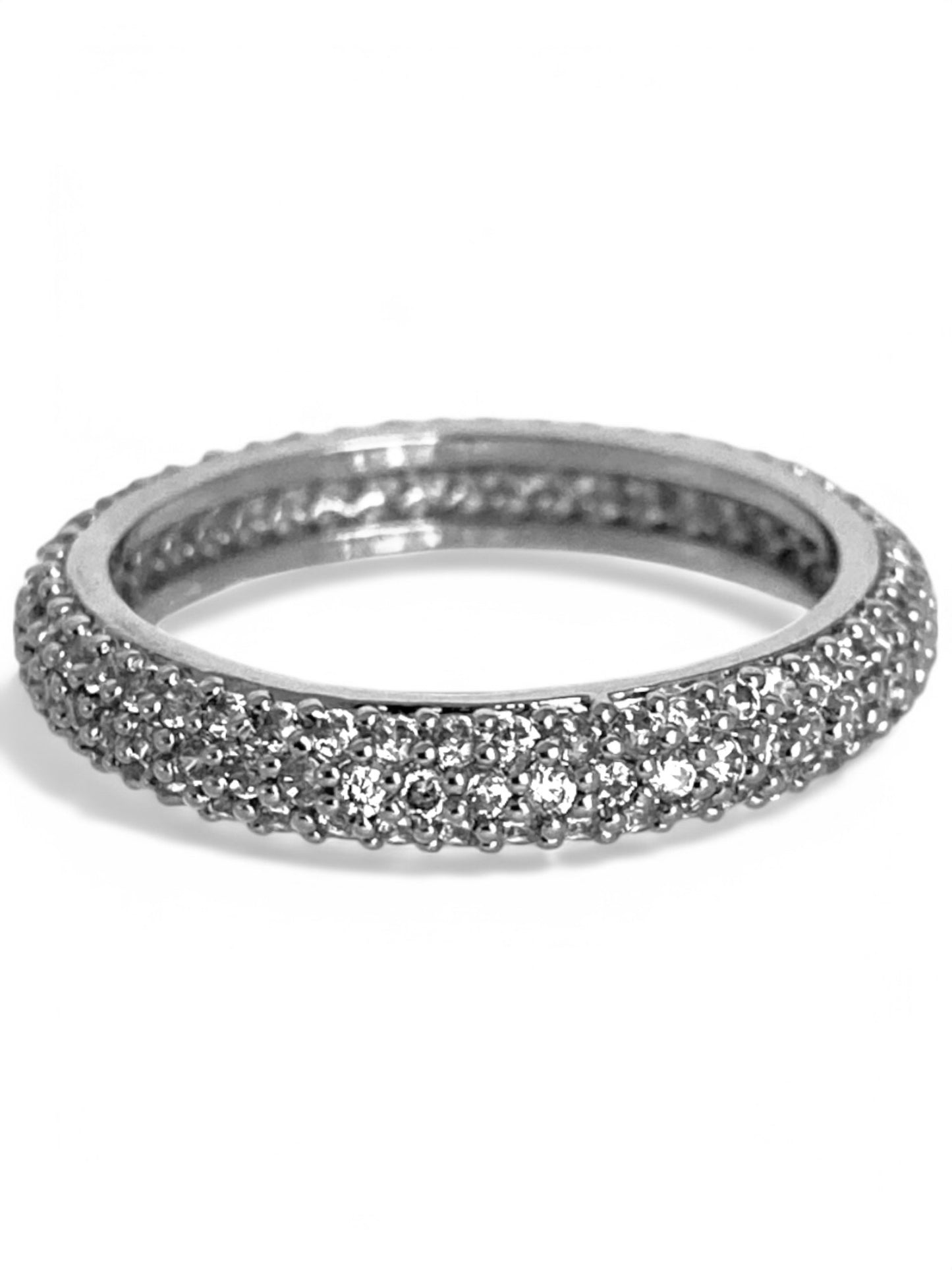SPARROW micro pave infinity ring with CZ stones, dainty stackable ring for layering. Trendy minimalist jewelry, elegant statement ring, gifts for her, fashion jewelry.
