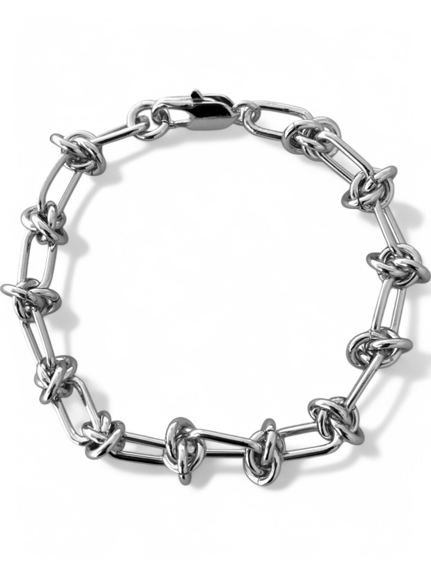 SPARROW 24K gold-plated brass bracelet, knot design chain links, unisex edgy fashion jewelry, punk gothic alternative bracelet, bold accessory for men, gold bracelet for men