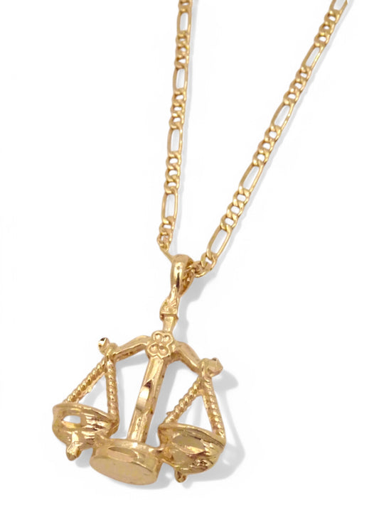SPARROW unisex Libra zodiac charm pendant necklace, small astrology charm for men and women, minimalist Libra jewelry, trendy zodiac necklace gift, gold and silver astrology jewelry