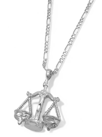SPARROW unisex Libra zodiac charm pendant necklace, small astrology charm for men and women, minimalist Libra jewelry, trendy zodiac necklace gift, gold and silver astrology jewelry