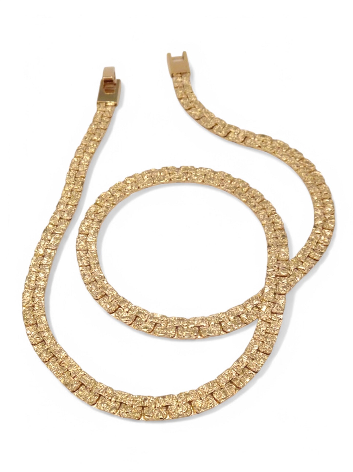 SPARROW flat gold nugget chain necklace, unisex fashion jewelry, men's minimalist statement necklace, trendy gold chain for men, men's jewelry accessory, Angelo Deco Necklace Child of wild nugget chain