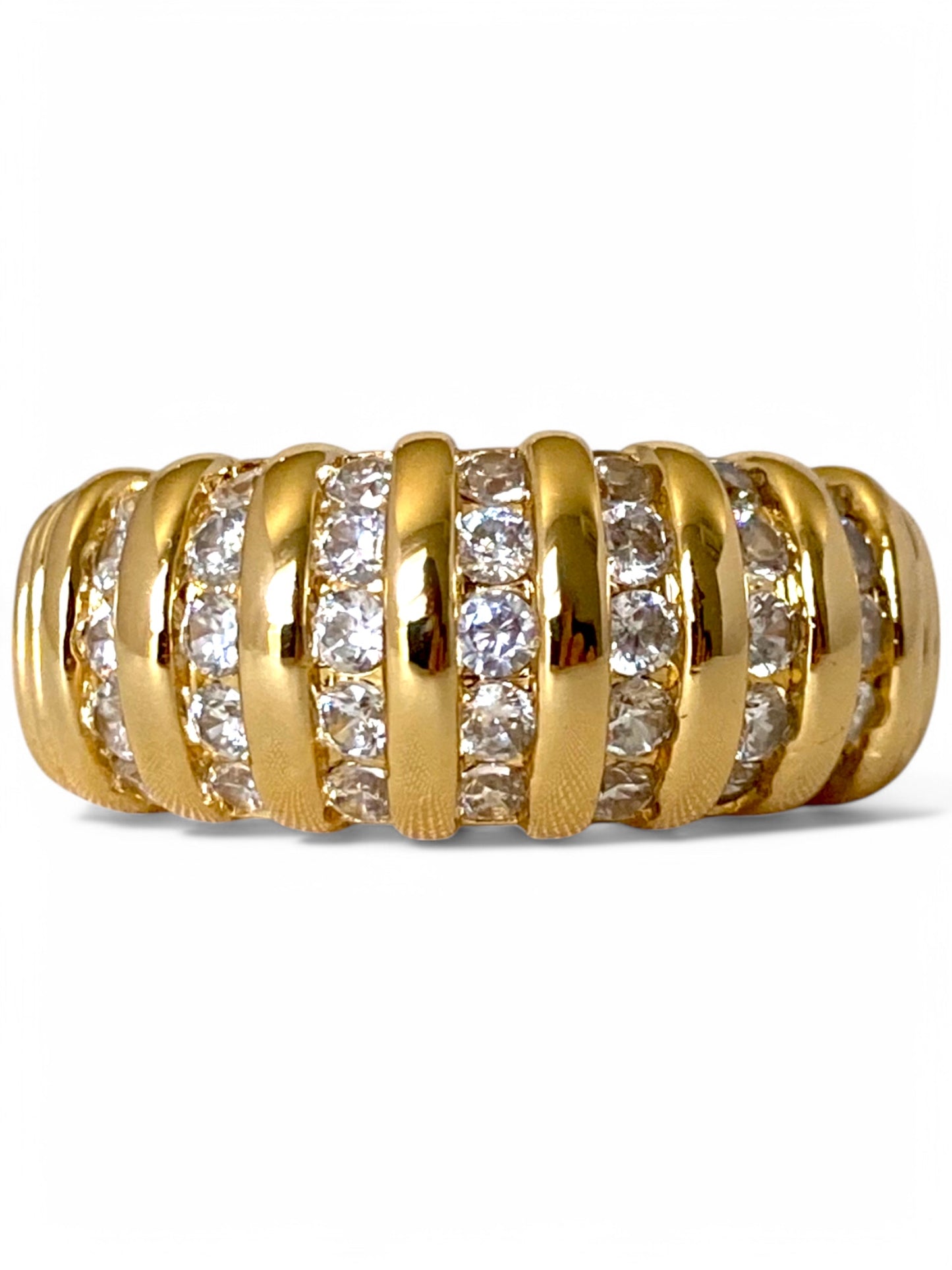 SPARROW Parker crystal dome ring, CZ stones, unisex fashion jewelry, bold statement ring, luxury crystal ring, trendy unisex jewelry, statement accessory for men & women, Child of Wild The Parker Crystal Ring