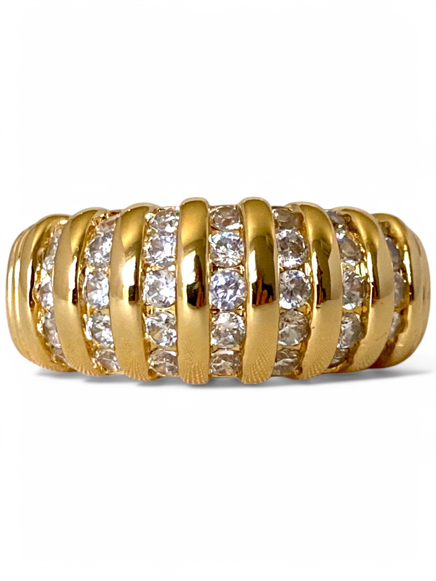 SPARROW Parker crystal dome ring, CZ stones, unisex fashion jewelry, bold statement ring, luxury crystal ring, trendy unisex jewelry, statement accessory for men & women, Child of Wild The Parker Crystal Ring