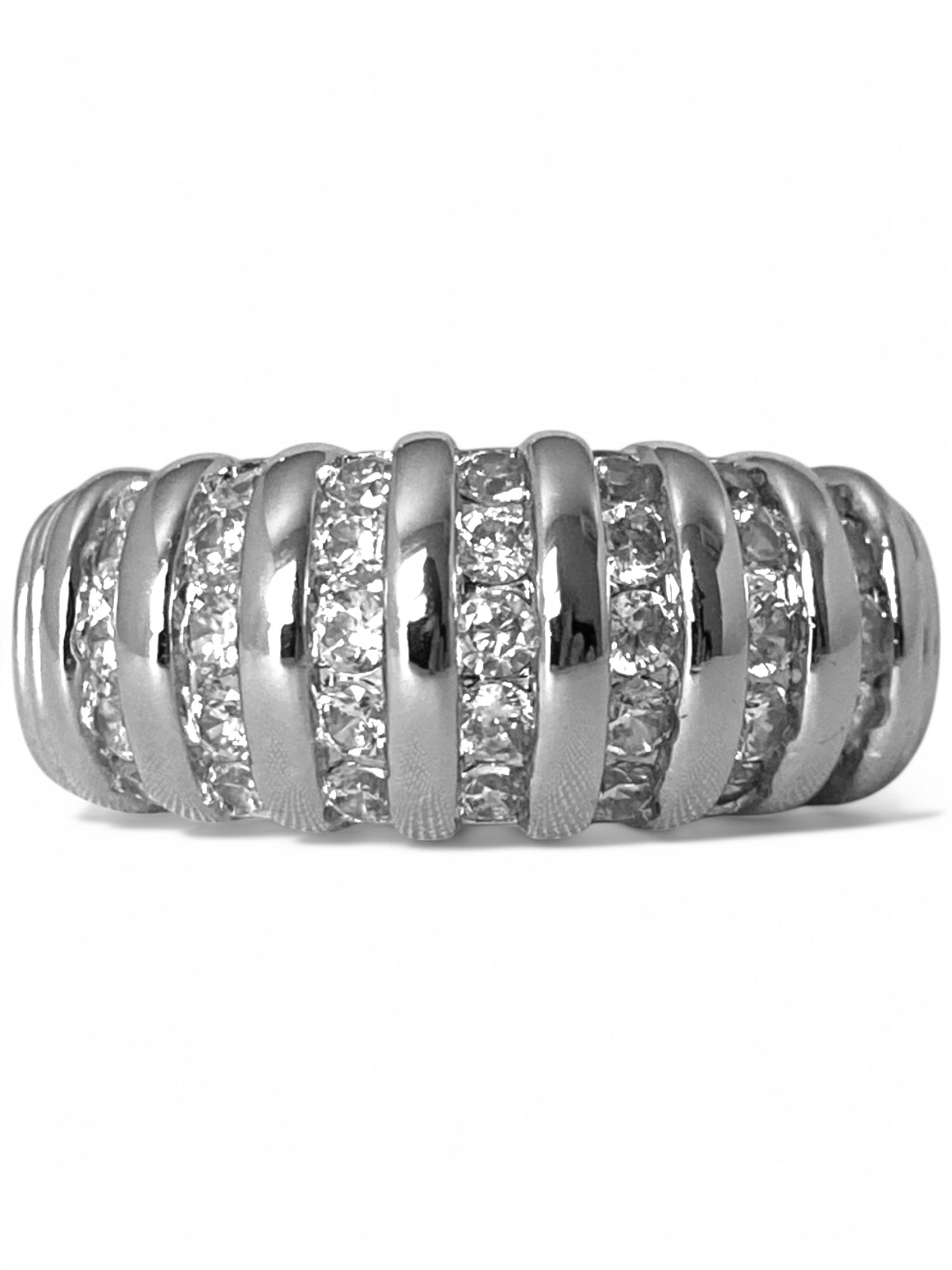 SPARROW Parker crystal dome ring, CZ stones, unisex fashion jewelry, bold statement ring, luxury crystal ring, trendy unisex jewelry, statement accessory for men & women, Child of Wild The Parker Crystal Ring