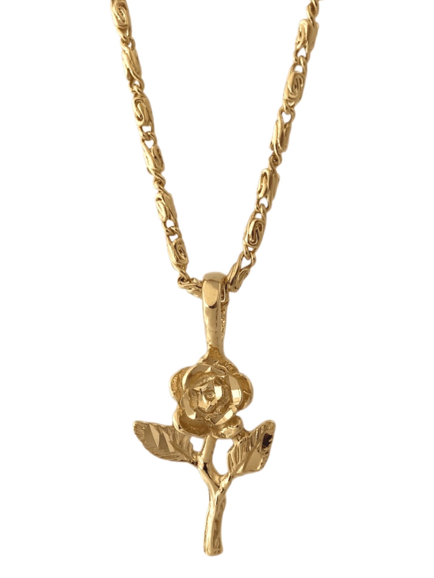 SPARROW rose charm pendant necklace, dainty and feminine, gold or silver rose pendant, romantic jewelry, gift for her, fashion accessory for women, trendy pendant necklace, delicate rose charm