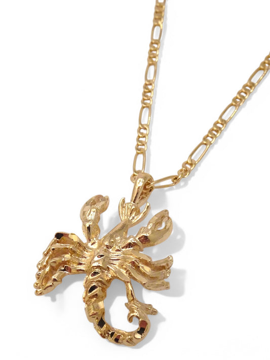 SPARROW unisex Scorpio zodiac charm pendant necklace, small astrology charm for men and women, minimalist Scorpio jewelry, trendy zodiac necklace gift, gold and silver astrology jewelry