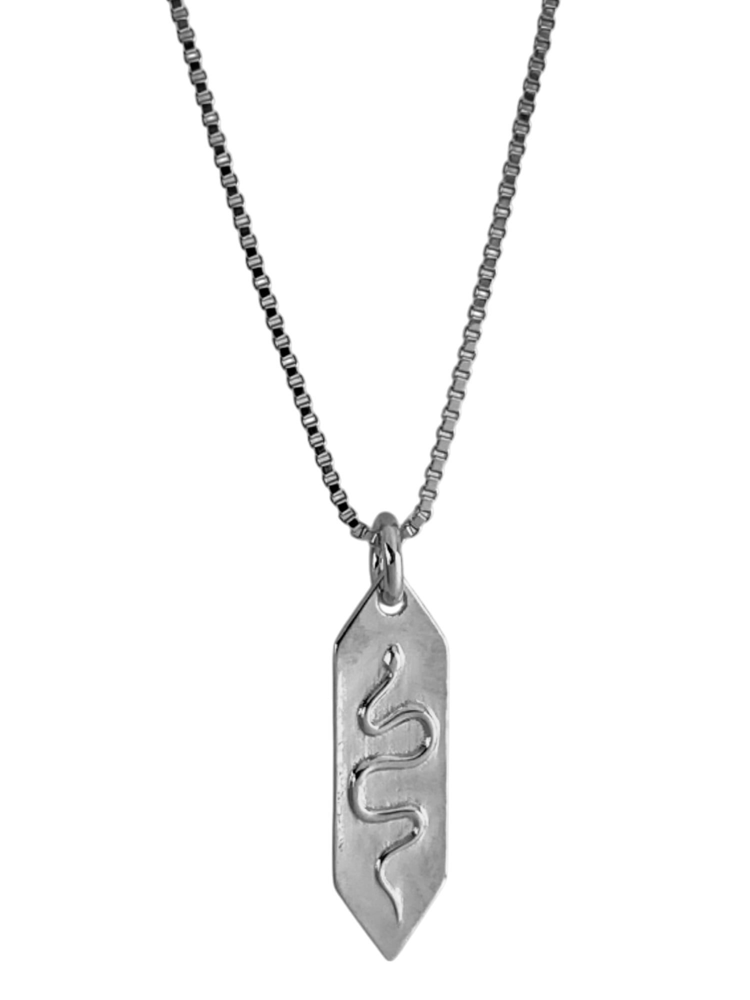 SPARROW unisex minimalist snake pendant necklace, small snake charm necklace, unisex fashion jewelry, trendy snake necklace, subtle snake pendant, gold or silver necklace