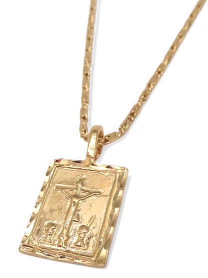 SPARROW unisex cross pendant necklace, gold or silver religious jewelry, Men's Necklace, Men's Gold Chain, Men's Silver Necklace, Christian fashion jewelry, faith-inspired spiritual accessory, meaningful gift for men and women