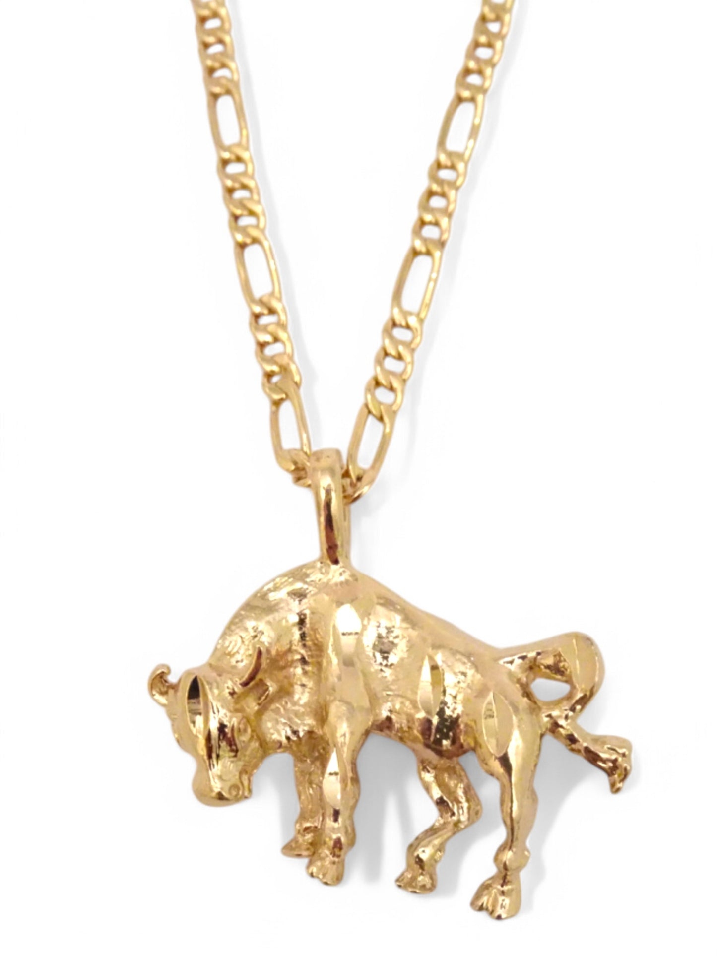 SPARROW unisex Taurus zodiac charm pendant necklace, small astrology charm for men and women, minimalist Taurus jewelry, trendy zodiac necklace gift, gold and silver astrology jewelry