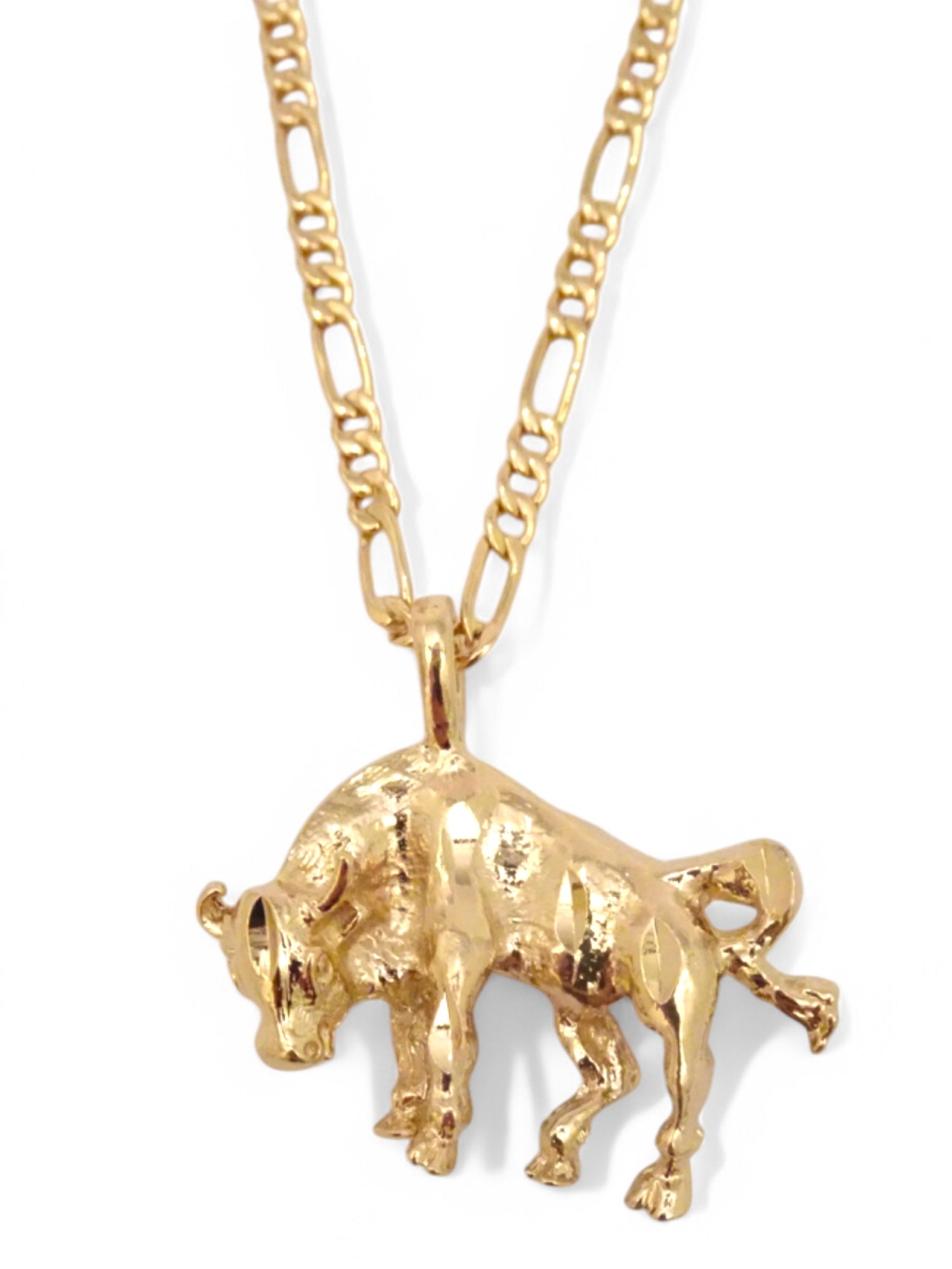 SPARROW unisex Taurus zodiac charm pendant necklace, small astrology charm for men and women, minimalist Taurus jewelry, trendy zodiac necklace gift, gold and silver astrology jewelry