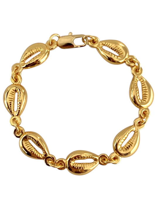 SPARROW 24k gold-plated cowrie shell bracelet, boho chic jewelry, minimalist beachy bracelet for women, luxury seashell design, cowrie shell bracelet, child of wild shell bracelet, vanessa mooney shell necklace, cowrie shell jewelry 