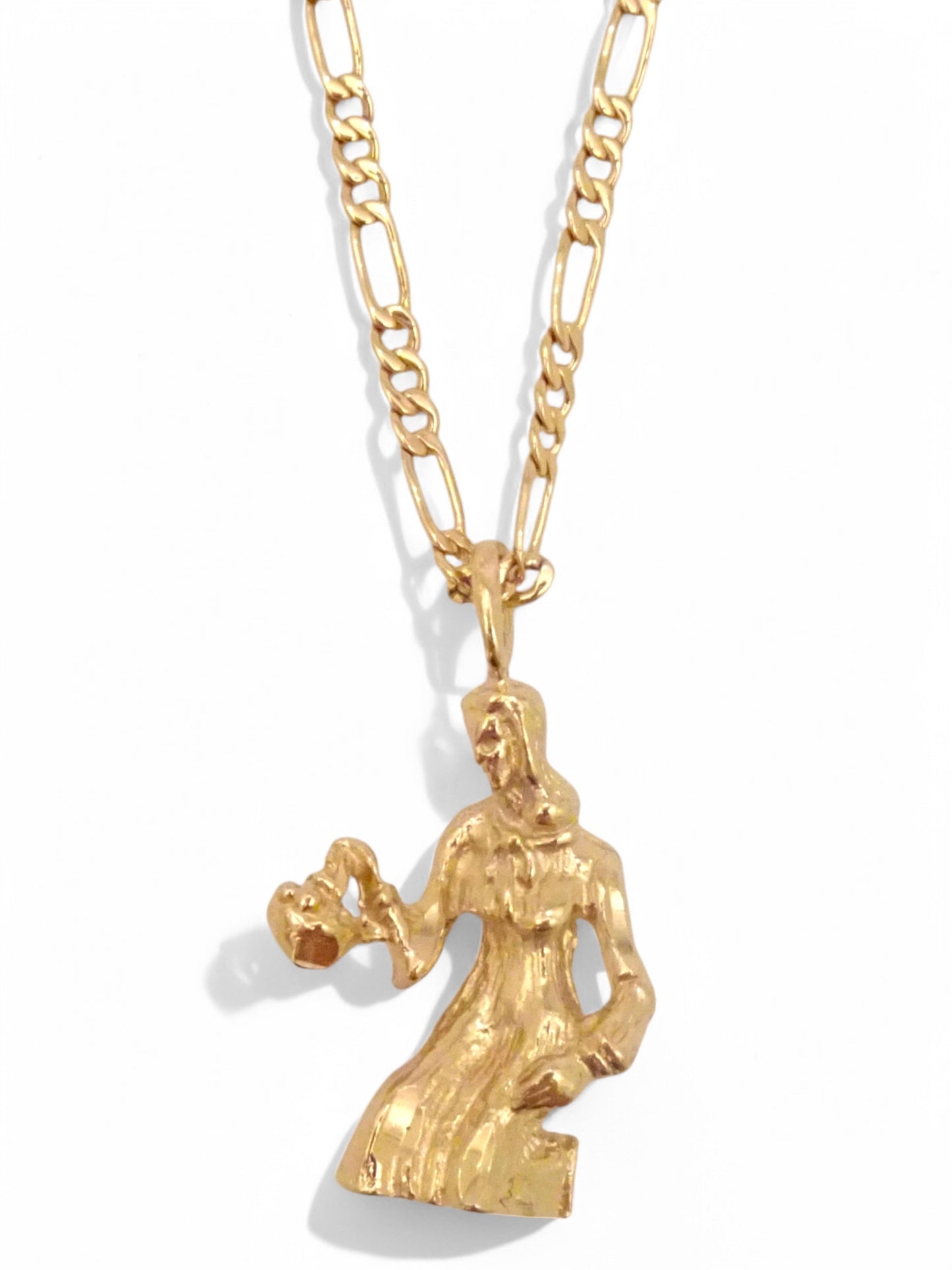 SPARROW unisex Virgo zodiac charm pendant necklace, small astrology charm for men and women, minimalist Virgo jewelry, trendy zodiac necklace gift, gold and silver astrology jewelry