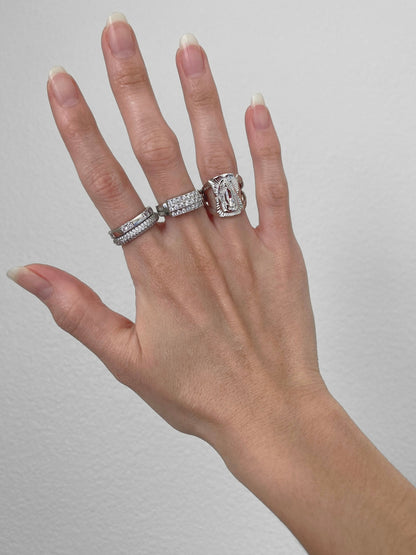 silver ring, stackable ring, layered rings, unisex ring, luxury ring, boho jewelry, festival jewelry, trendy ring, minimalist ring, pinky ring, stacking bands, cubic zirconia ring, infinity ring, eternity ring, thin band ring, gift for her