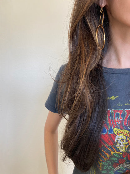 statement interlocking hoops, bold chunky gold earrings, oversized gold hoops, fashion-forward boho festival earrings, trendy modern statement jewelry for women, vanessa mooney interlocking link hoops