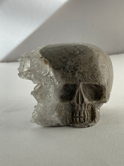 SPARROW quartz crystal skull decor mystical carved figurine gothic home accents witchy altar display spiritual crystal skull decoration unique quartz home decor ideas gift for men boyfriend gothic bedroom decoration