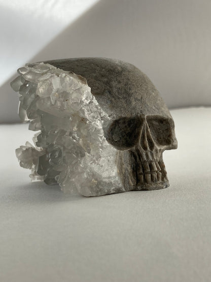 SPARROW quartz crystal skull decor mystical carved figurine gothic home accents witchy altar display spiritual crystal skull decoration unique quartz home decor ideas gift for men boyfriend gothic bedroom decoration