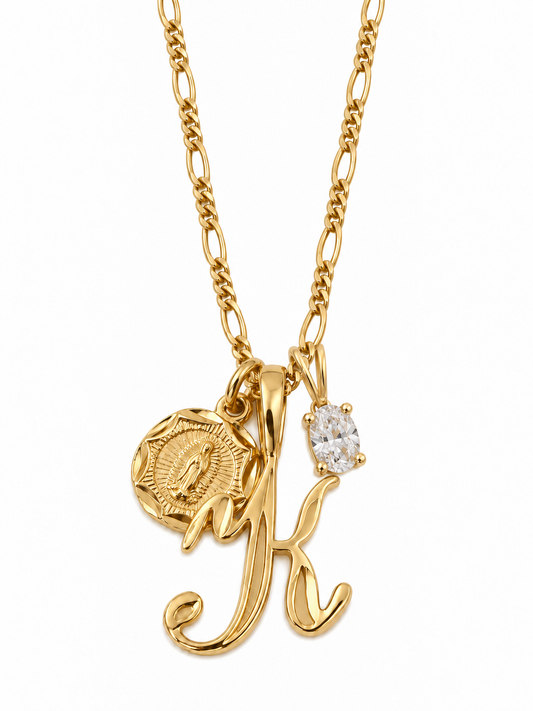 initial necklace, personalized initial necklace, gold initial necklace, dainty initial necklace, Vanessa Mooney Initial Necklace, Child of Wild, valentines day jewelry gift, birthday gift for her, bridesmaid gift ideas, graduation gift for daughter