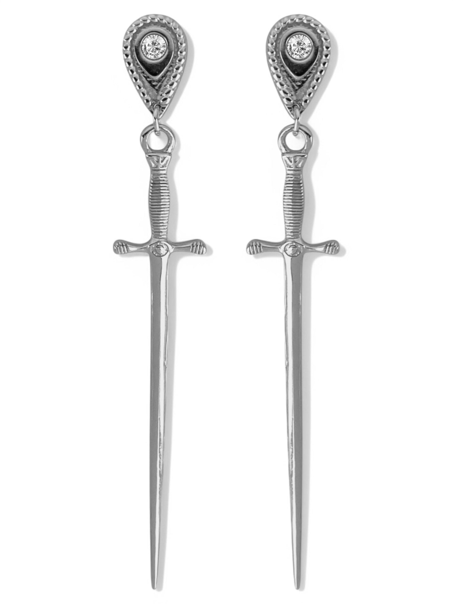 dagger earrings, gothic earrings, alternative earrings, punk statement earrings, edgy earrings, festival earrings, Halloween earrings, unisex earrings, statement jewelry, Vanessa mooney Amparo earrings, Alexandra hoop earrings