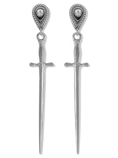 dagger earrings, gothic earrings, alternative earrings, punk statement earrings, edgy earrings, festival earrings, Halloween earrings, unisex earrings, statement jewelry, Vanessa mooney Amparo earrings, Alexandra hoop earrings