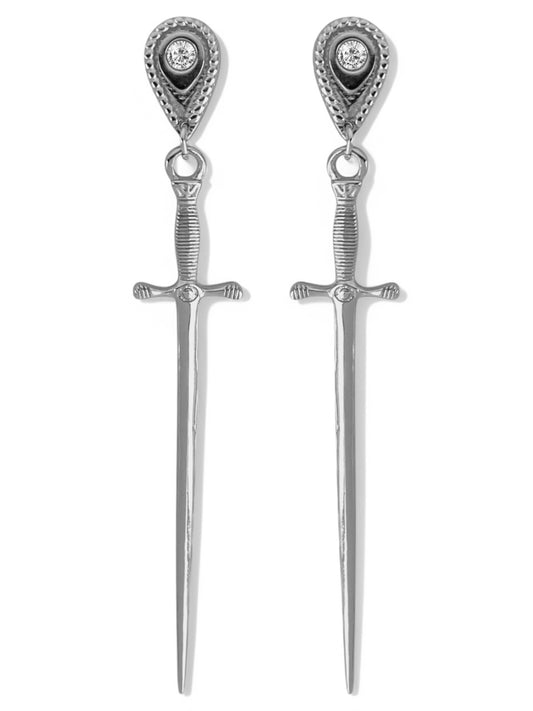 dagger earrings, gothic earrings, alternative earrings, punk statement earrings, edgy earrings, festival earrings, Halloween earrings, unisex earrings, statement jewelry, Vanessa mooney Amparo earrings, Alexandra hoop earrings