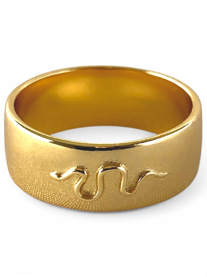 SPARROW simple wide band snake ring, unisex statement ring, bold fashion jewelry, snake design, minimalist ring, edgy accessory for men & women, trendy unisex ring