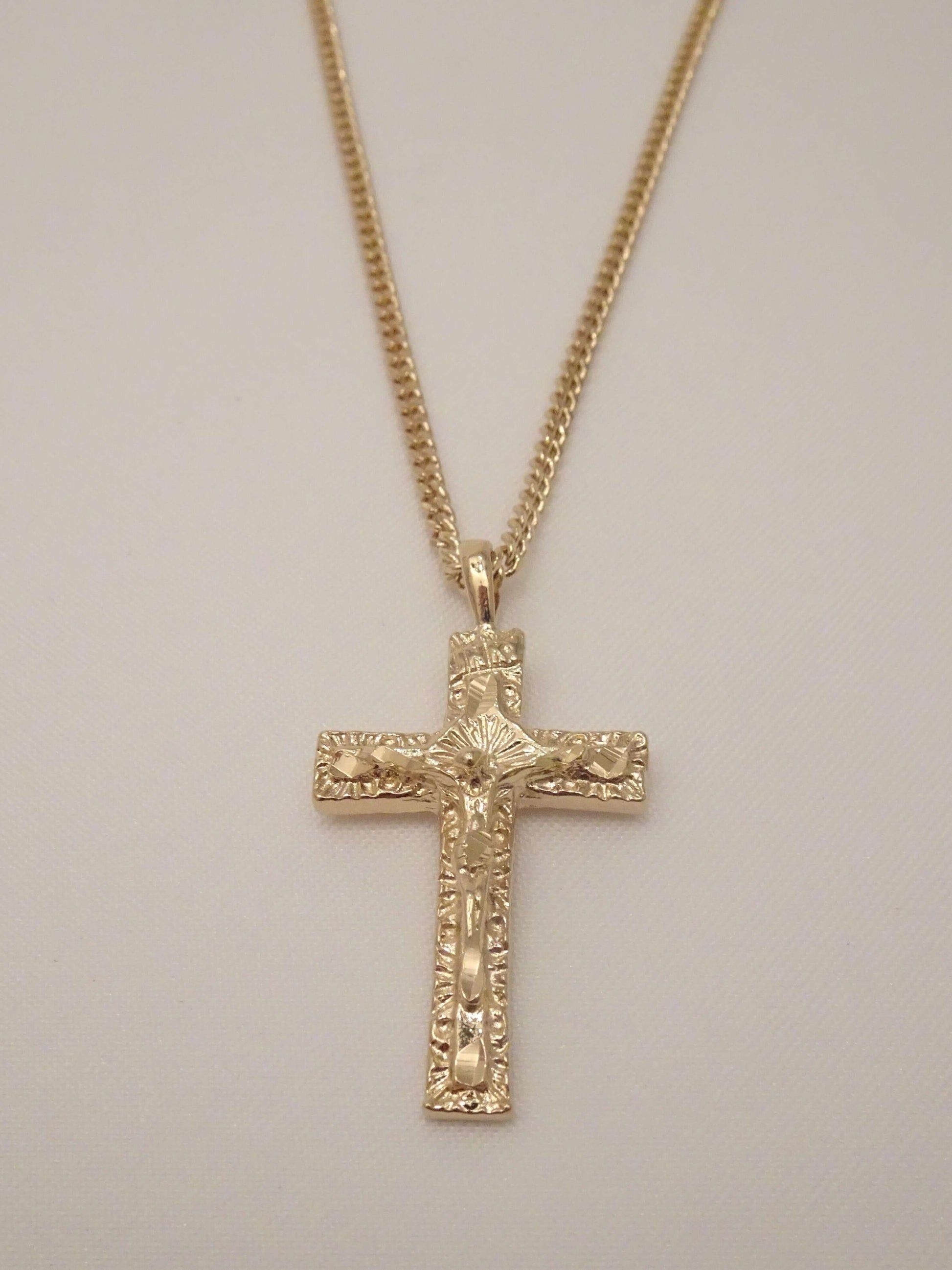SPARROW unisex cross pendant necklace, gold or silver religious jewelry, Men's Necklace, Men's Gold Chain, Men's Silver Necklace, Christian fashion jewelry, faith-inspired spiritual accessory, meaningful gift for men and women