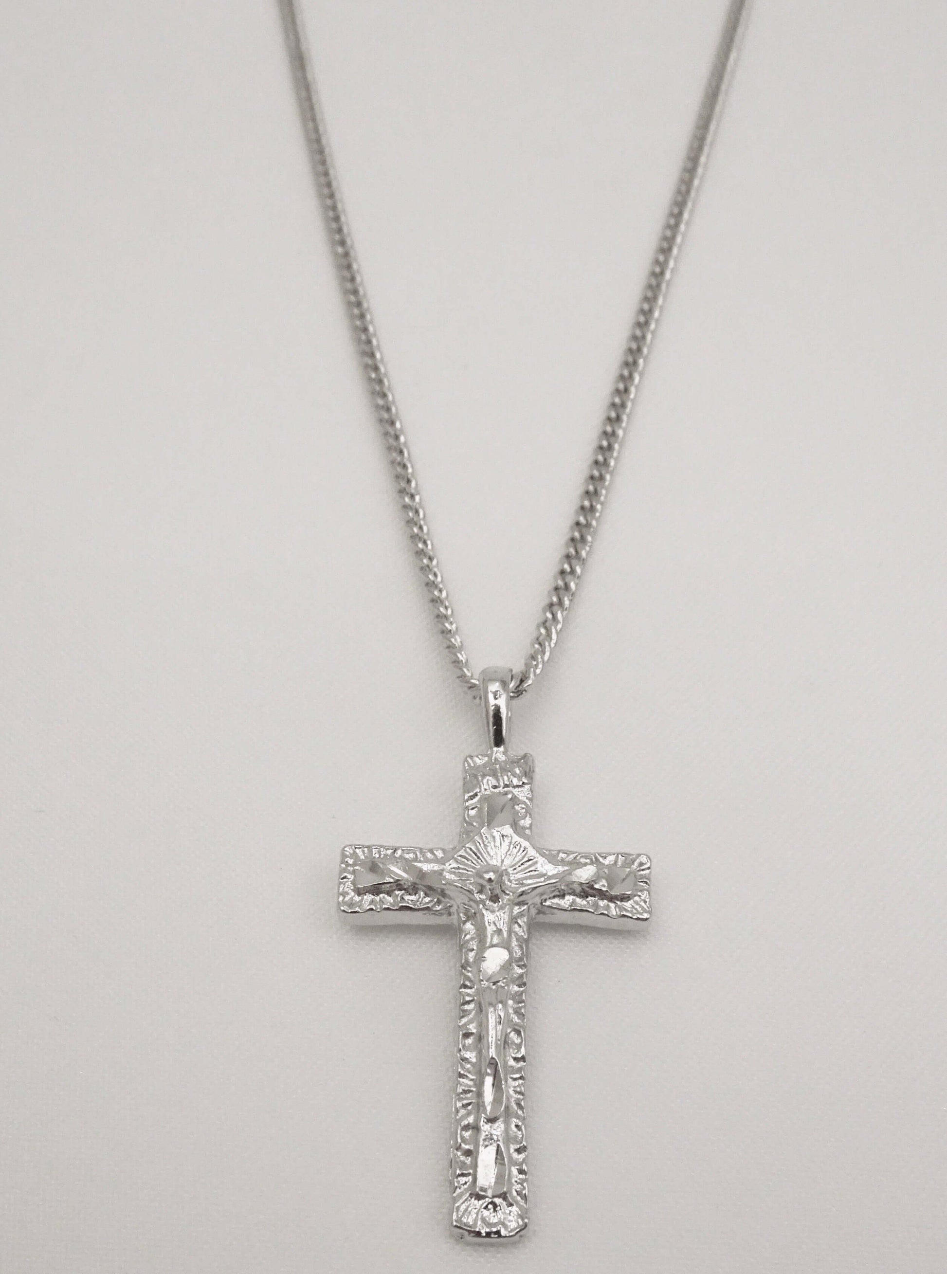 SPARROW unisex cross pendant necklace, gold or silver religious jewelry, Men's Necklace, Men's Gold Chain, Men's Silver Necklace, Christian fashion jewelry, faith-inspired spiritual accessory, meaningful gift for men and women